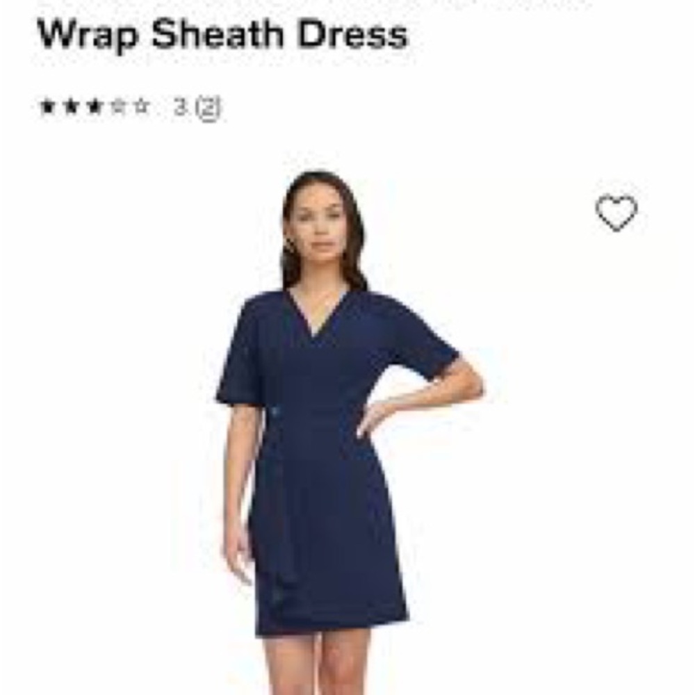 DKNY Navy Wrap Sheath Dress